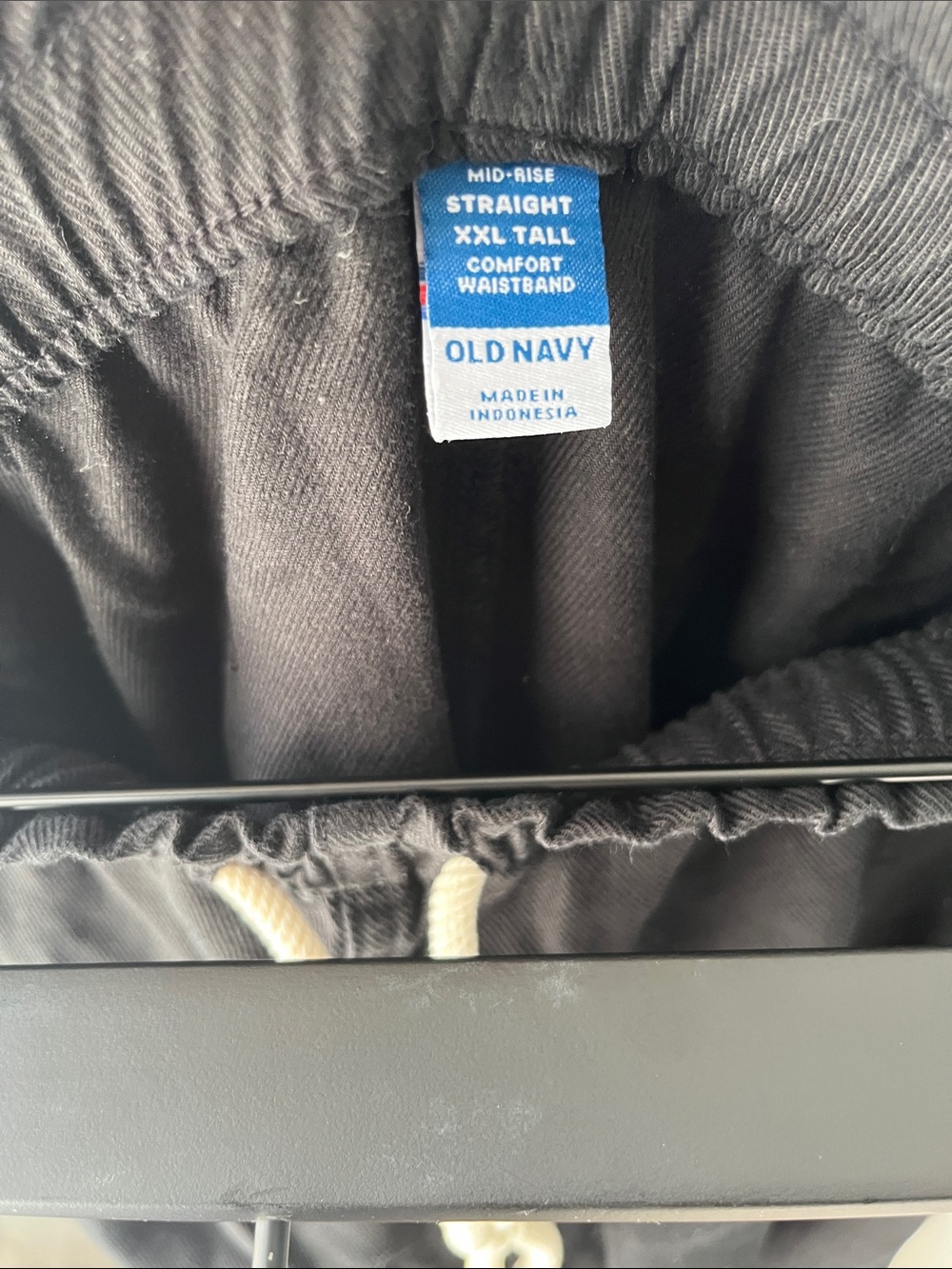Old Navy Mid Rise Straight Leg Black Drawstring Casual Utility Pants XXL - Picture 4 of 5